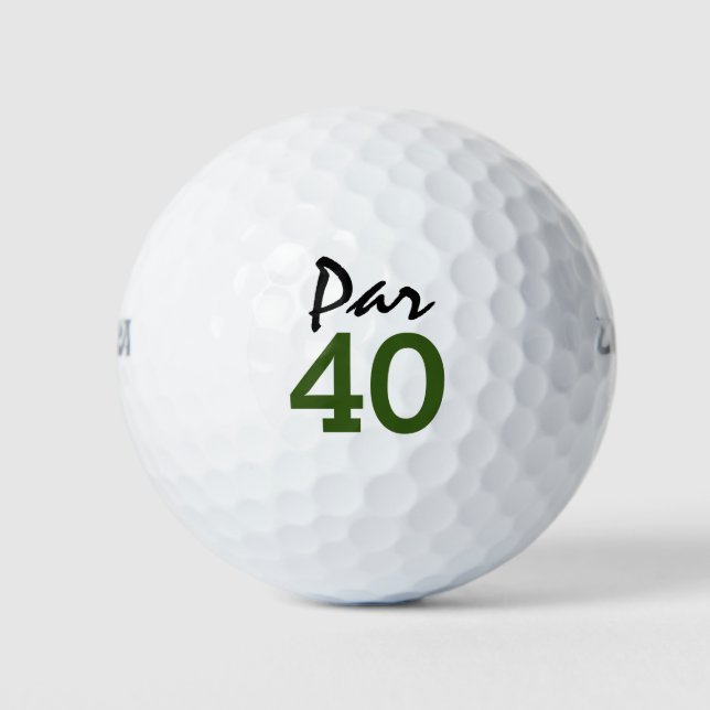 golf Par 40th birthday party golfer birthday Golf Balls (Front)