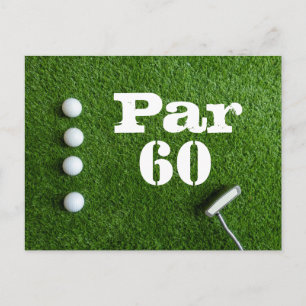 Golf Par 60th sixty years olds golfer birthday Postcard