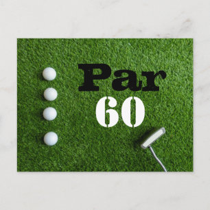 Golf Par 60th sixty years olds golfer birthday Postcard