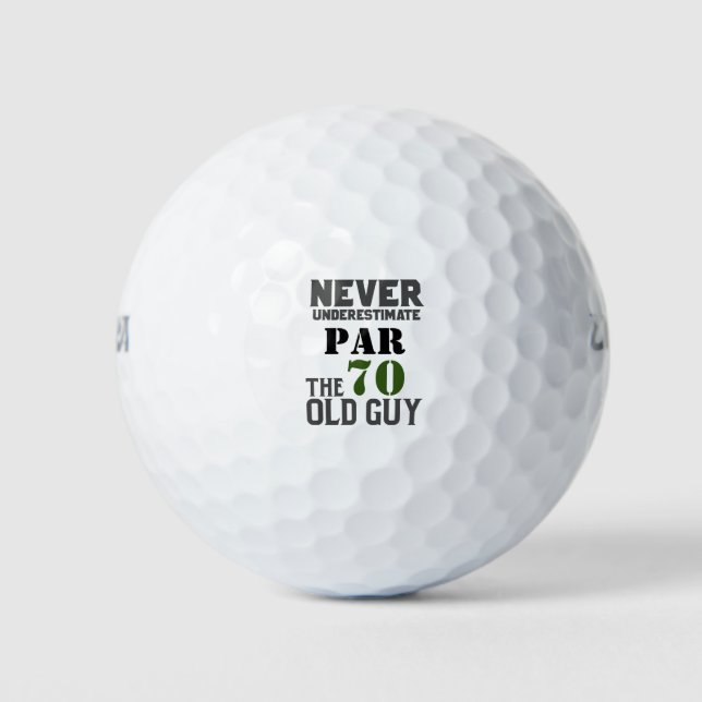 Golf Par 70 for golfer 70th Birthday Golf Balls (Front)