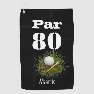 Golf Par 80th eighty years old golfer birthday Golf Towel