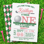 Golf PAR-TEE 1st Birthday Invitation<br><div class="desc">Celebrate in style with these trendy birthday invitations. The design is easy to personalise with your special event wording and your guests will be thrilled when they receive these fabulous invites.</div>