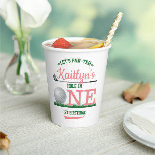 Golf PAR-TEE 1st Birthday Paper Cups
