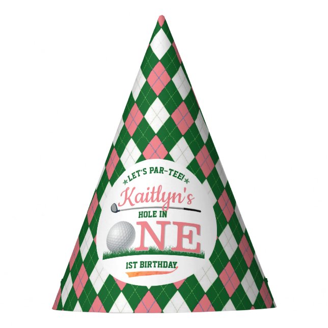 Golf PAR-TEE 1st Birthday Party Hat (Front)