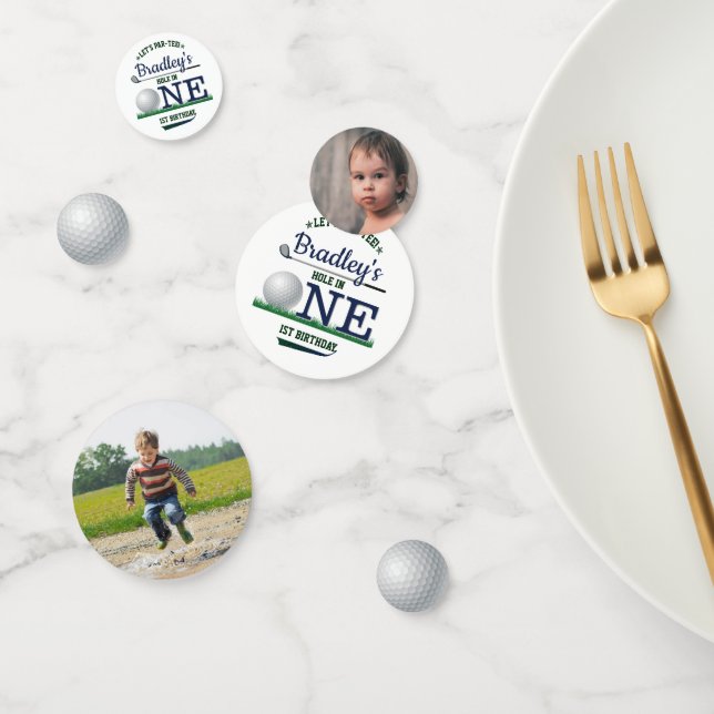 Golf PAR-TEE 1st Birthday Photo Confetti (Group)