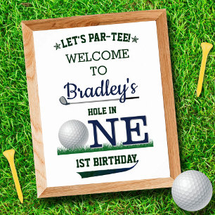 Golf PAR-TEE 1st Birthday Welcome Poster