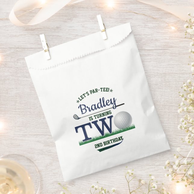 Golf PAR-TEE 2nd Birthday Favour Bag (Clipped)