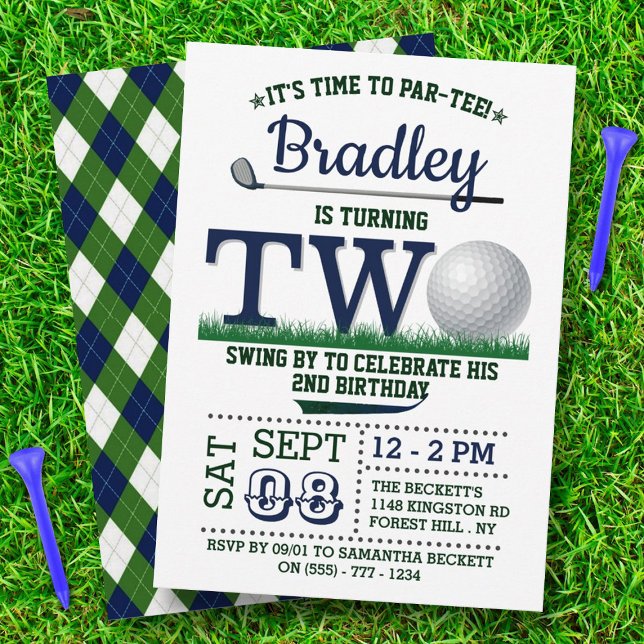 Golf PAR-TEE 2nd Birthday Invitation (Creator Uploaded)