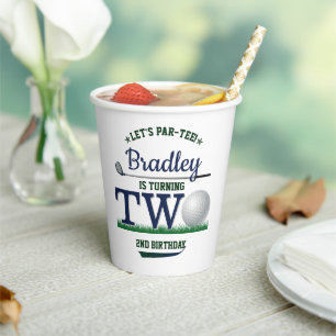 Golf PAR-TEE 2nd Birthday Paper Cups