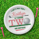 Golf PAR-TEE 2nd Birthday Paper Plate<br><div class="desc">Celebrate in style with these trendy 2nd birthday paper plates. The design is easy to personalise with your own wording and your family and friends will be thrilled when they see these fabulous party plates.</div>