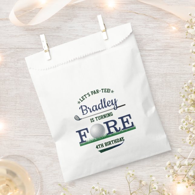 Golf PAR-TEE 4th Birthday Favour Bag (Clipped)