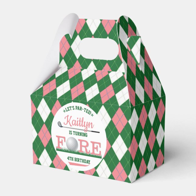 Golf PAR-TEE 4th Birthday Favour Box (Front Side)