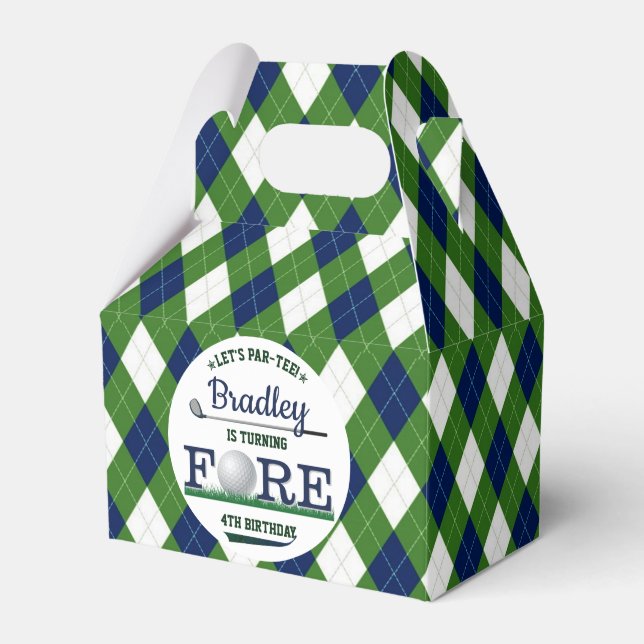 Golf PAR-TEE 4th Birthday Favour Box (Front Side)