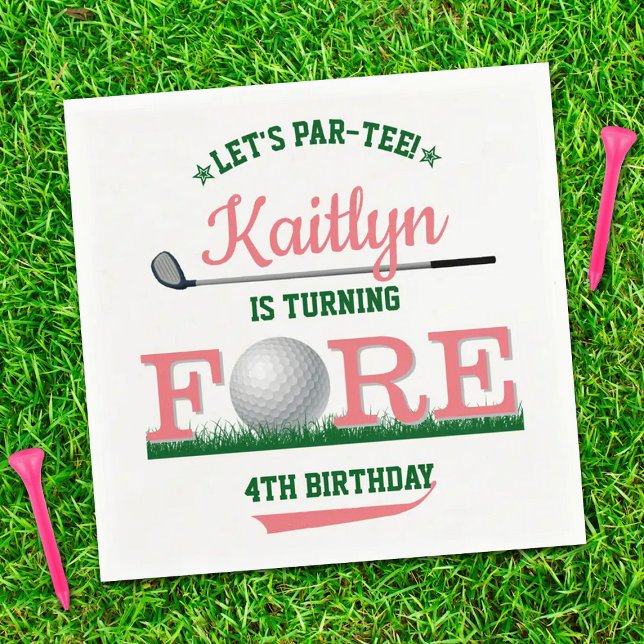 Golf PAR-TEE 4th Birthday Napkin (Creator Uploaded)