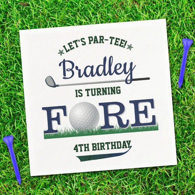 Golf PAR-TEE 4th Birthday Napkin (Creator Uploaded)