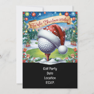 Golf Par tee Golfer Christmas Party Invitation