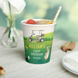Golf Par-Tee Hole in One Boy Birthday  Paper Cups