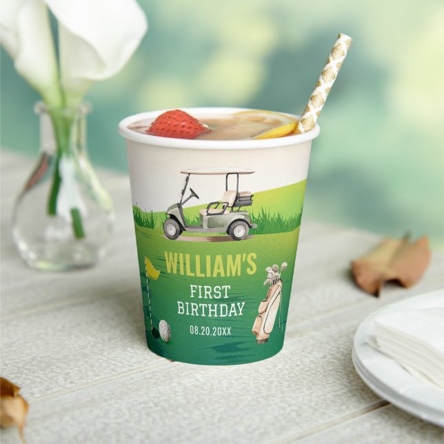 Golf Par-Tee Hole in One Boy Birthday  Paper Cups (Insitu)