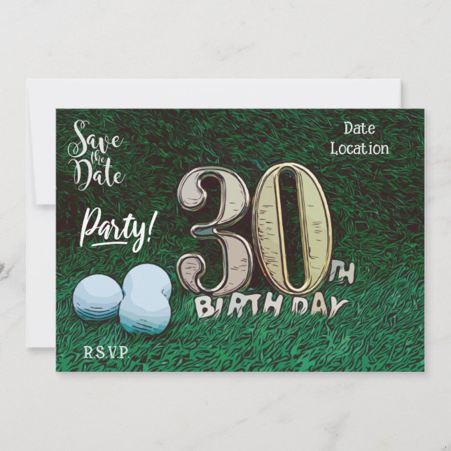 Golf Par tee party  30th Birthday to golfer Invitation (Front)
