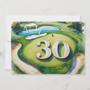 Golf Par tee party  30th Birthday to golfer Invitation