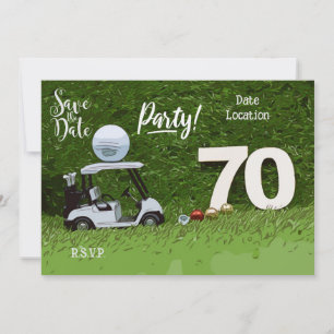 Golf Par tee party 70th Birthday to golfer Invitation