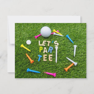 Golf Par tee party invitation with golf ball