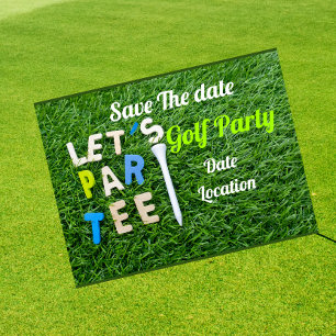 Golf Par tee party invitation with golf ball Postcard