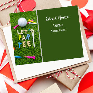 Golf Par tee party invitation with golf ball Postcard