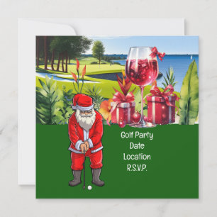 Golf Par tee party Santa Claus Christmas Hawaii Save The Date