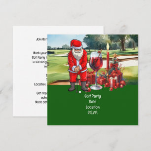 Golf Par tee party Santa Claus Christmas Hawaii Save The Date