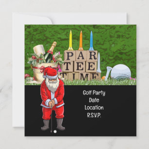 Golf Par tee party Santa Claus Christmas Squad Save The Date