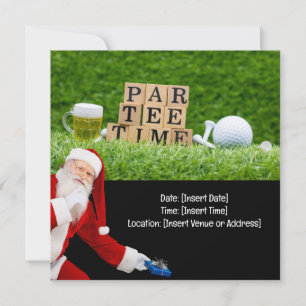 Golf Par tee party Santa Claus Christmas Squad Save The Date