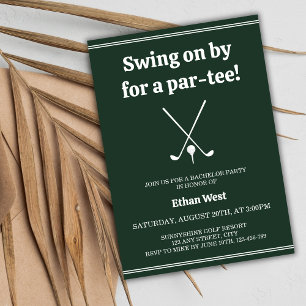 Golf Par-Tee Stylish Bachelor Party Invitation
