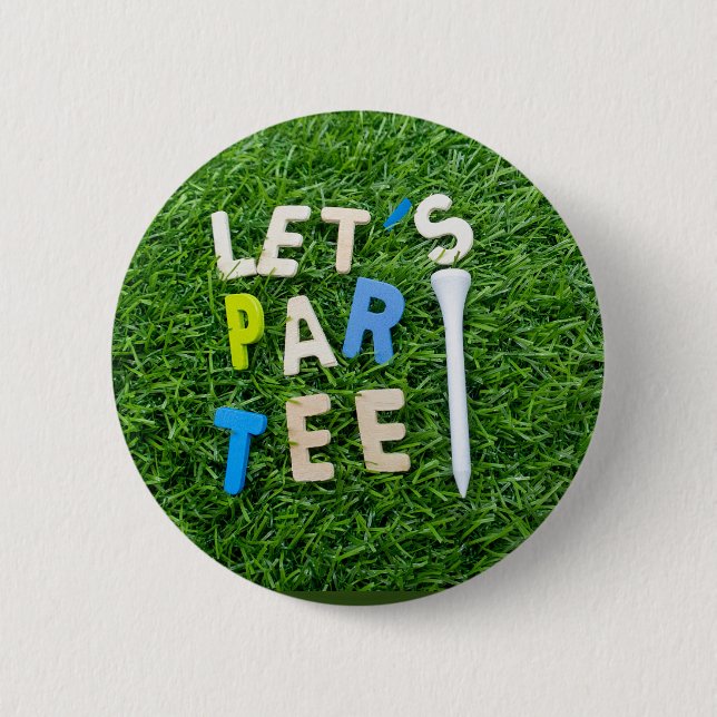 Golf Par Tee with tee on green golfer party 6 Cm Round Badge (Front)