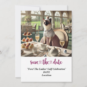 Golf Par tee Woman golfer party save the date Invitation
