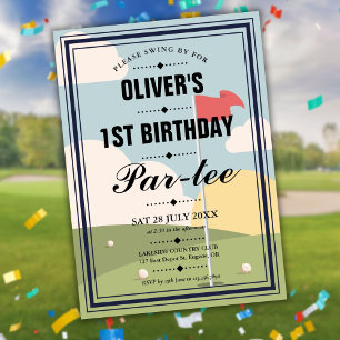 Golf Partee Any Age Birthday Party Invitation