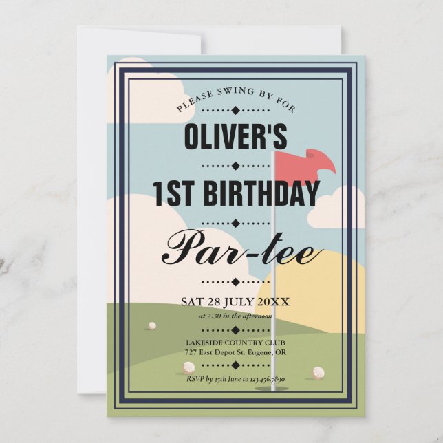 Golf Partee Birthday Party  Invitation (Front)