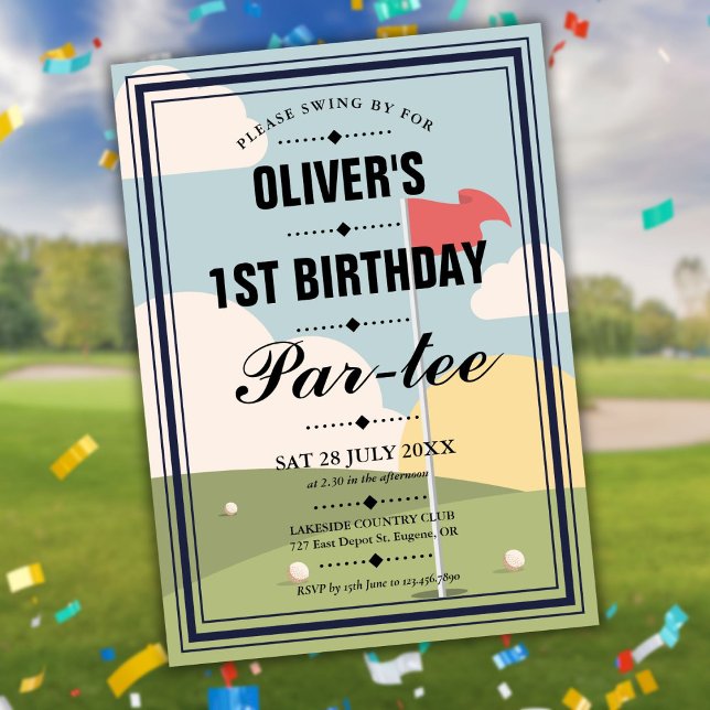 Golf Partee Birthday Party  Invitation (Golf Partee Any Age Birthday Party Invitation)