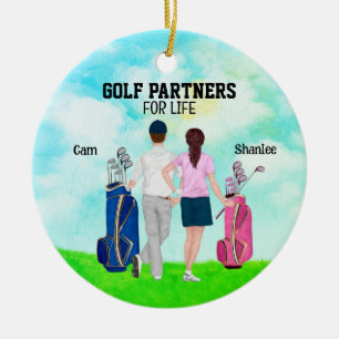 Golf Partners for life custom name Ceramic Ornament