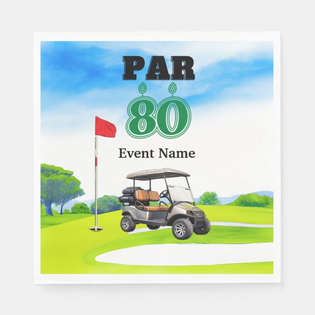 Golf Party  80th Birthday  Napkin (Front)