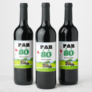 Golf Party  80th Birthday  Wine Label