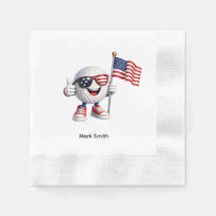 Golf Party American 4th July Napkin