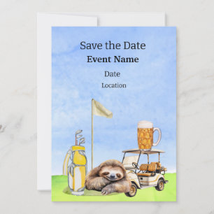 Golf Party   Birthday Save the Date for golfer Invitation