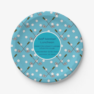 Golf Party Blue Paper Plate