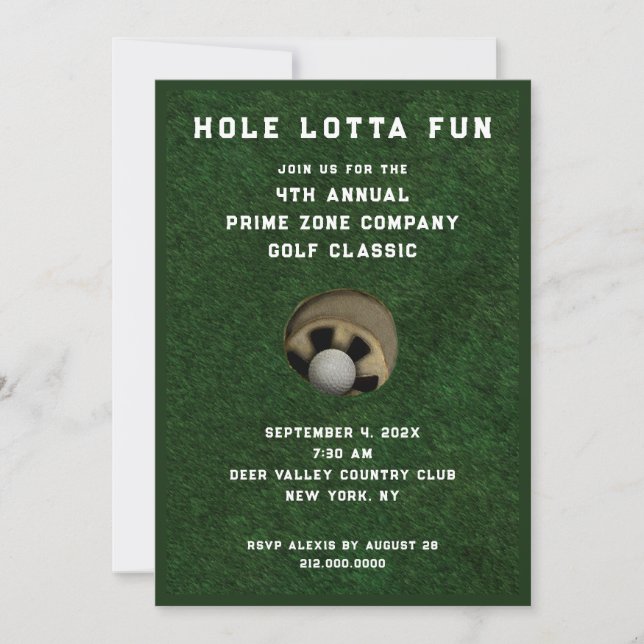 Golf Party Event Invitation (Front)