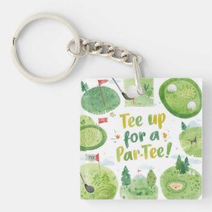 Golf  party funny saying tee up for par tee key ring