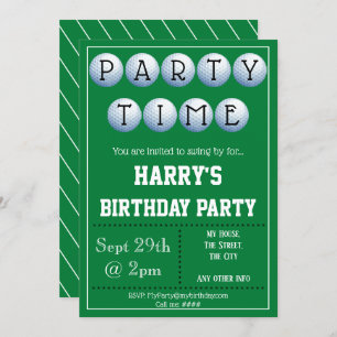 Golf Party Invitation Editable