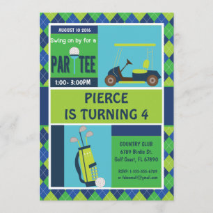 Golf Party Invitation - Golf Birthday Personalised