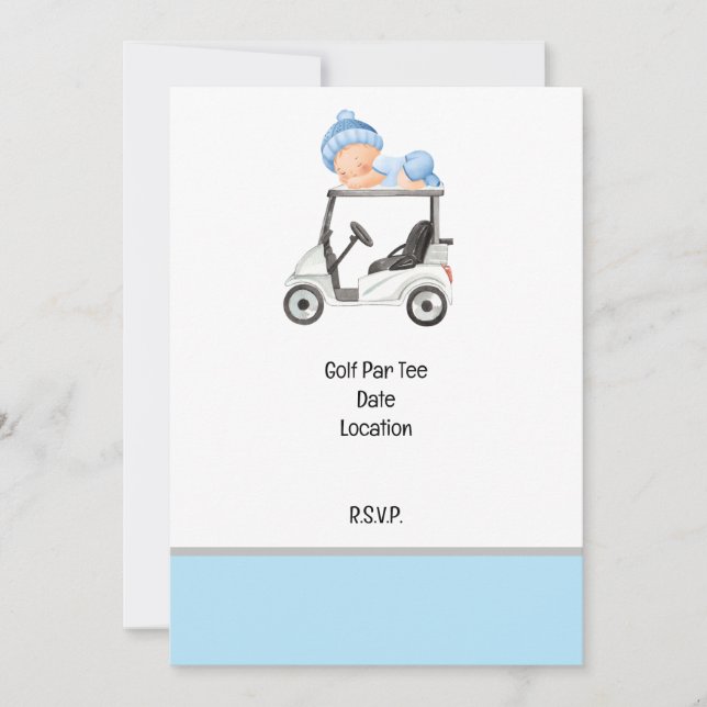 Golf party save the date i Baby Shower BOY Invitation (Front)