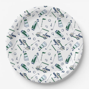 Golf Pattern Paper Plates